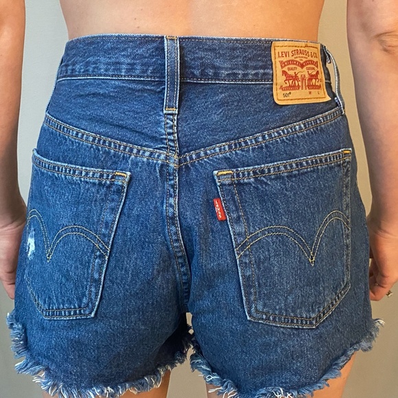 Levi's High Waisted Jean Shorts - Picture 2 of 2